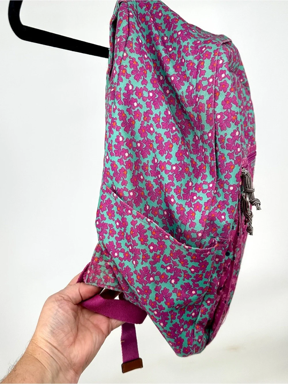 Girls Women Vera Bradley Pink & Teal Floral Backpack Back to School